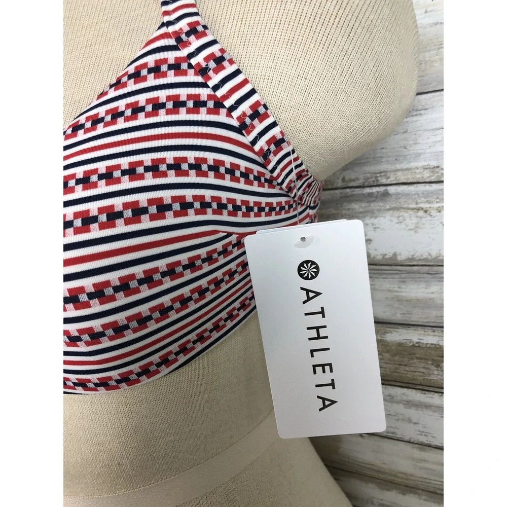 ATHLETA‎  Swim Top Bikini XXS Red/white/blue NWT